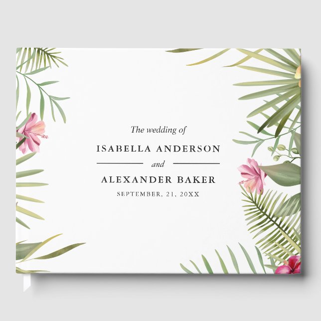 Libro De Visitas Flores rosas y amarillas (Anverso)