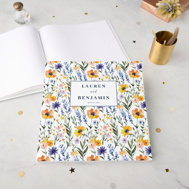 Libro De Visitas Flores Silvestres Alegres (Anverso Abierto)