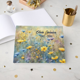 Libro De Visitas Flores silvestres de verano para servicio conmemor