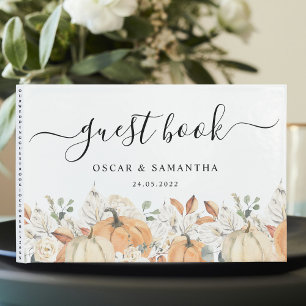 Libro De Visitas Flores y calabazas acuáticas de moda de otoño