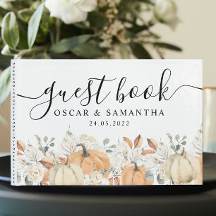 Libro De Visitas Flores y calabazas acuáticas de moda de otoño