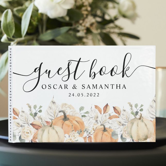 Libro De Visitas Flores y calabazas acuáticas de moda de otoño (Subido por el creador)