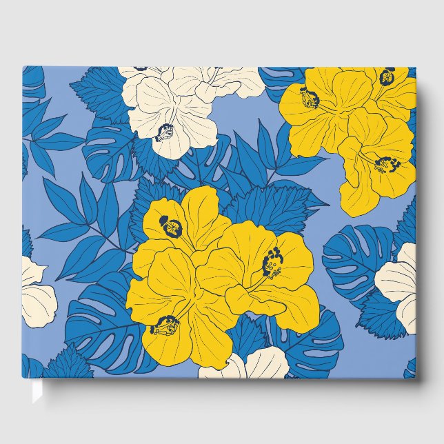 Libro De Visitas Flores y hojas de Hibiscus (Anverso)