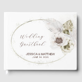 Libro De Visitas Flores y plumas blancas