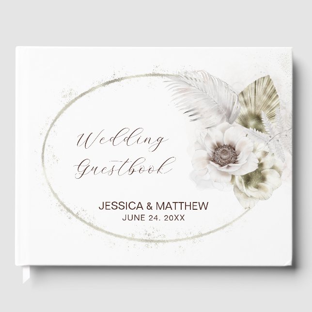 Libro De Visitas Flores y plumas blancas (Anverso)