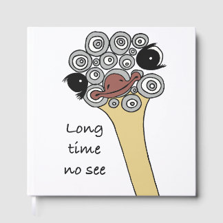 Libro De Visitas Foil Guestbook – Ostrich Doodle Design „Long Time 
