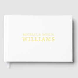 Libro De Visitas Foil White Modern Guest Book Simple Photo Elegant