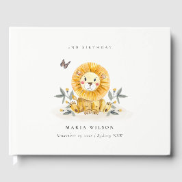 Libro De Visitas Foliage de león de bebé de Woodland cualquier edad