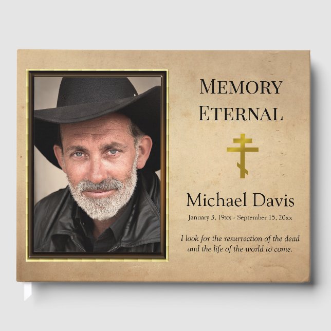 Libro De Visitas Foliage Foliage Funeral Cristiano Ortodoxo (Anverso)