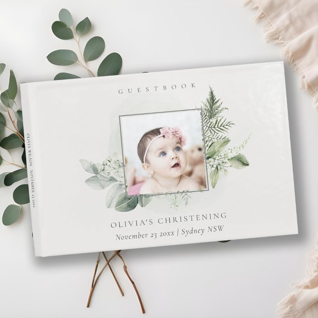 Libro De Visitas Foliage ruso Eucalyptus Fern Foto Christening (Subido por el creador)