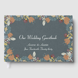 Libro De Visitas Folk Art Frame in Blue Brown Tan