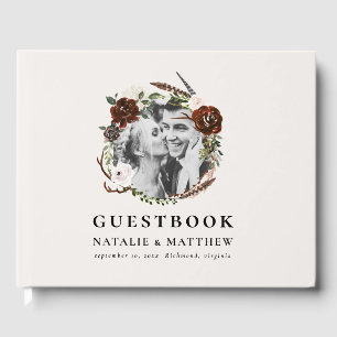 Libro De Visitas Follaje rústico y boda antílico