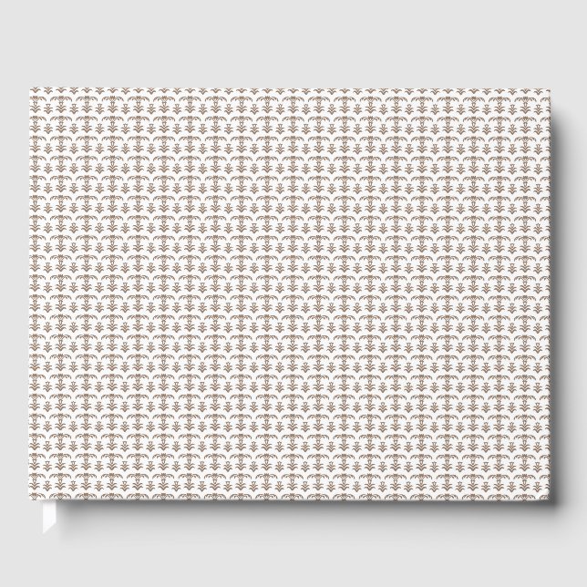Libro De Visitas fondo blanco con un patrón marrón (Anverso)