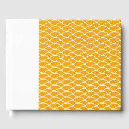 Libro De Visitas Fondo blanco del patrón de las olas amarillas dora