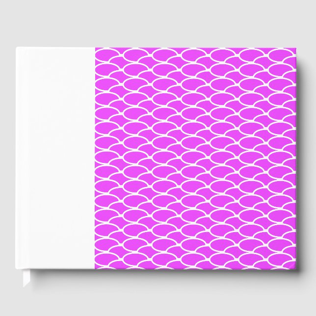 Libro De Visitas Fondo blanco del patrón de las olas rosadas tropic (Anverso)