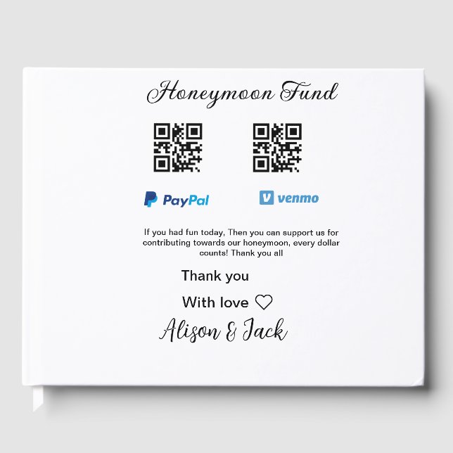 Libro De Visitas Fondo de luna de miel venomo paypal donación Q R p (Anverso)