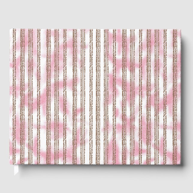 Libro De Visitas fondo rayado rosa y blanco (Anverso)