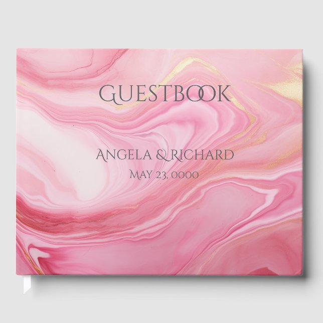 Libro De Visitas Fondo rosado marcadamente (Anverso)