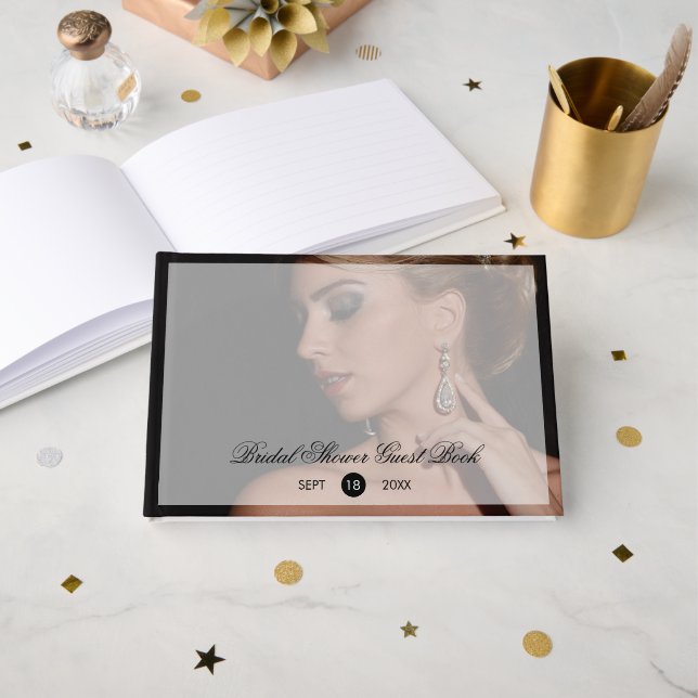 Libro De Visitas Fondo superpuesto transparente moderno negro para  (Anverso Abierto)