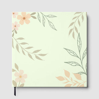 Libro De Visitas Fondo Verde Floral Pastel | Botánico Minimalista