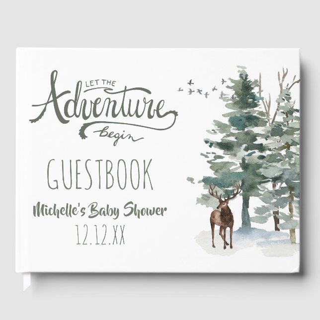 Libro De Visitas Forest Adventure Baby Shower Boy (Anverso)