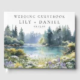 Libro De Visitas Forest Lakeside Wildflowers Floral Wedding