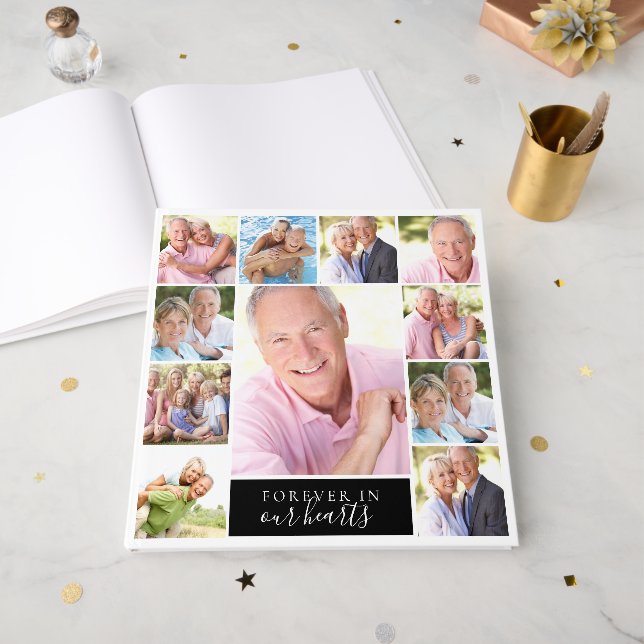Libro De Visitas Forever in Our Hearts Collage 12x12 (Anverso Abierto)