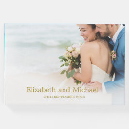 Libro De Visitas Foto boda Blue Beach Ocean Elegant Wedding