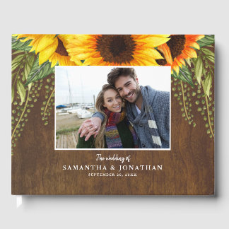 Libro De Visitas Foto Boda horizontal de girasoles rusos