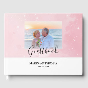 Libro De Visitas Foto Boda personalizada con un bebé rosado
