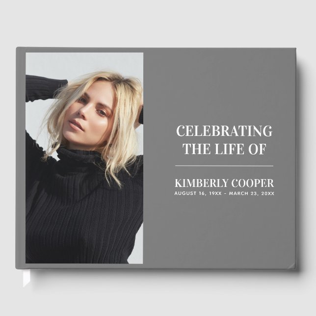 Libro De Visitas Foto conmemorativa moderna de moda | Keepsake (Anverso)