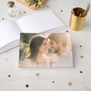 Libro De Visitas Foto contemporánea beige romántica