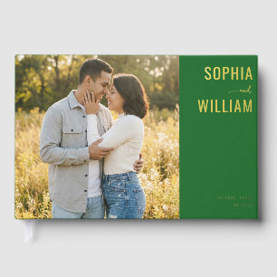 Libro De Visitas Foto contemporánea romántica verde
