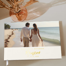 Libro De Visitas Foto de boda con caligrafía elegante