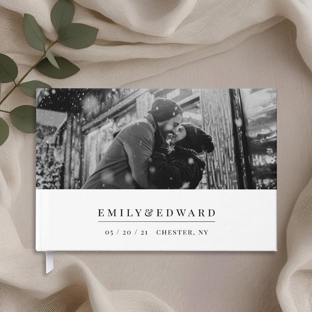 Libro De Visitas Foto de boda moderna en blanco y negro (Subido por el creador)