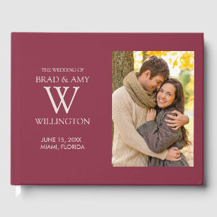 Libro De Visitas Foto de compromiso de Borgoña Boda Novia Novio