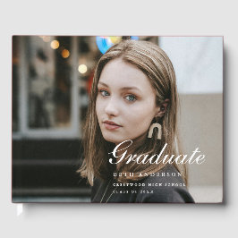 Libro De Visitas Foto de fiesta de graduación con letra cursiva ele