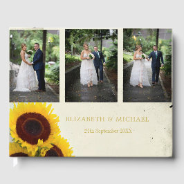 Libro De Visitas Foto De Girasol Boda Rústica Elegante
