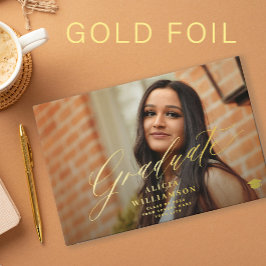 Libro De Visitas Foto de graduación elegante nombre de graduado