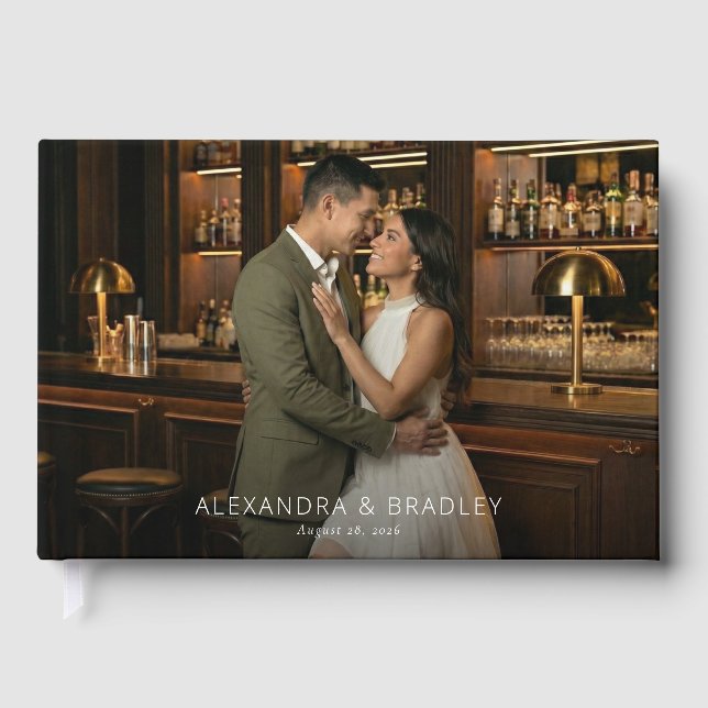 Libro De Visitas Foto de la barra marrón romántica (Anverso)