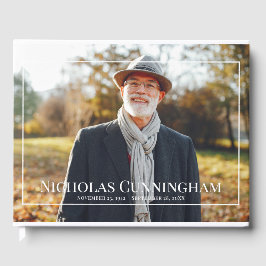 Libro De Visitas Foto de Monograma Personalizado en Monograma Blanc