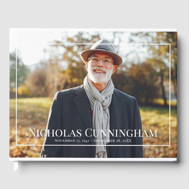 Libro De Visitas Foto de Monograma Personalizado en Monograma Blanc (Anverso)