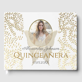 Libro De Visitas Foto de oro Quinceanera Cumpleaños