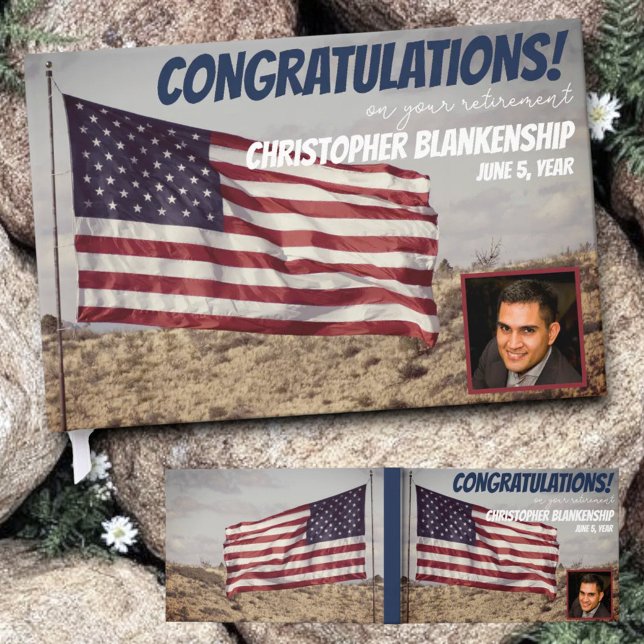 Libro De Visitas Foto de Personalizado de bandera estadounidense ru (Guestbook template with cover and front and back view.)