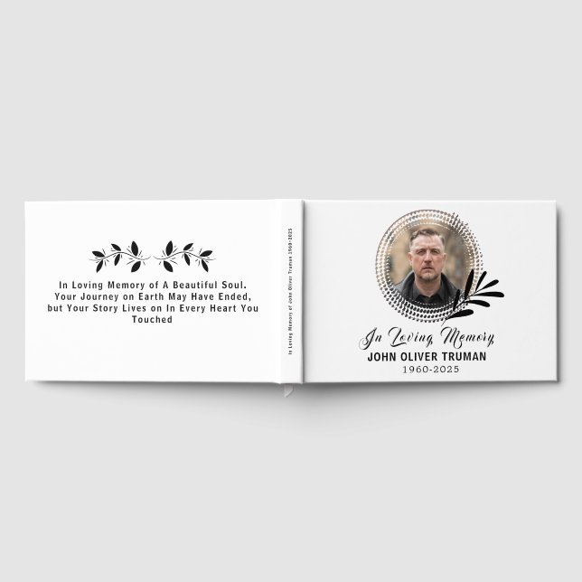 Libro De Visitas Foto de texto personalizado Memorial Funeral  (Lleno)