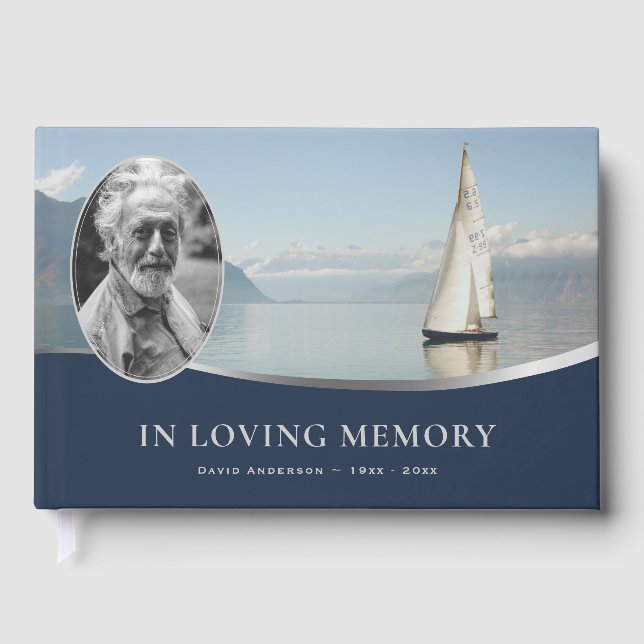 Libro De Visitas Foto de vela En memoria funeral (Anverso)