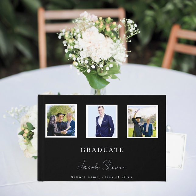 Libro De Visitas Foto del guión de nombre negro de plata Graduación (Subido por el creador)