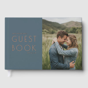 Libro De Visitas Foto Elegante Romántica Turquesa