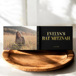 Libro De Visitas Foto elegida Bat Mitzvah<br><div class="desc">Presentamos nuestro libro de invitados Bat Mitzvah,  con el título "Bat Mitzvah" en elegante letra de serif,  bellamente en Relieve metalizado real. Diseñado en un estilo minimalista,  refleja la esencia de su día especial.</div>