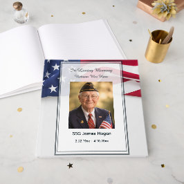 Libro De Visitas Foto funeraria con la bandera patriótica de los Es
